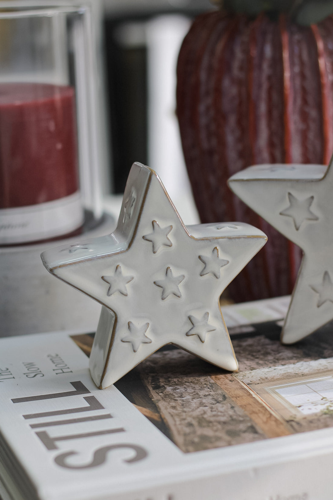 Ceramic Reactive Glazed Stars | Set of 2