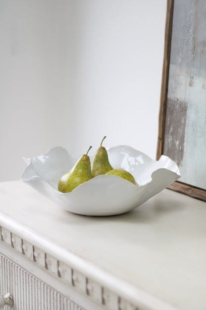 White Wave Ceramic Decorative Bowl 004