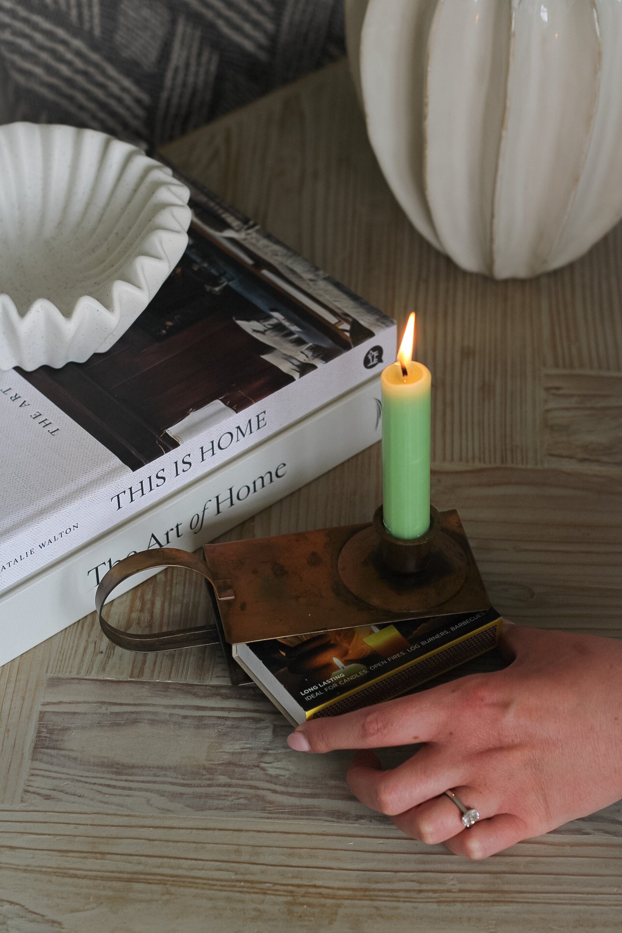 Brass Matchbox Cover and Candle Holder