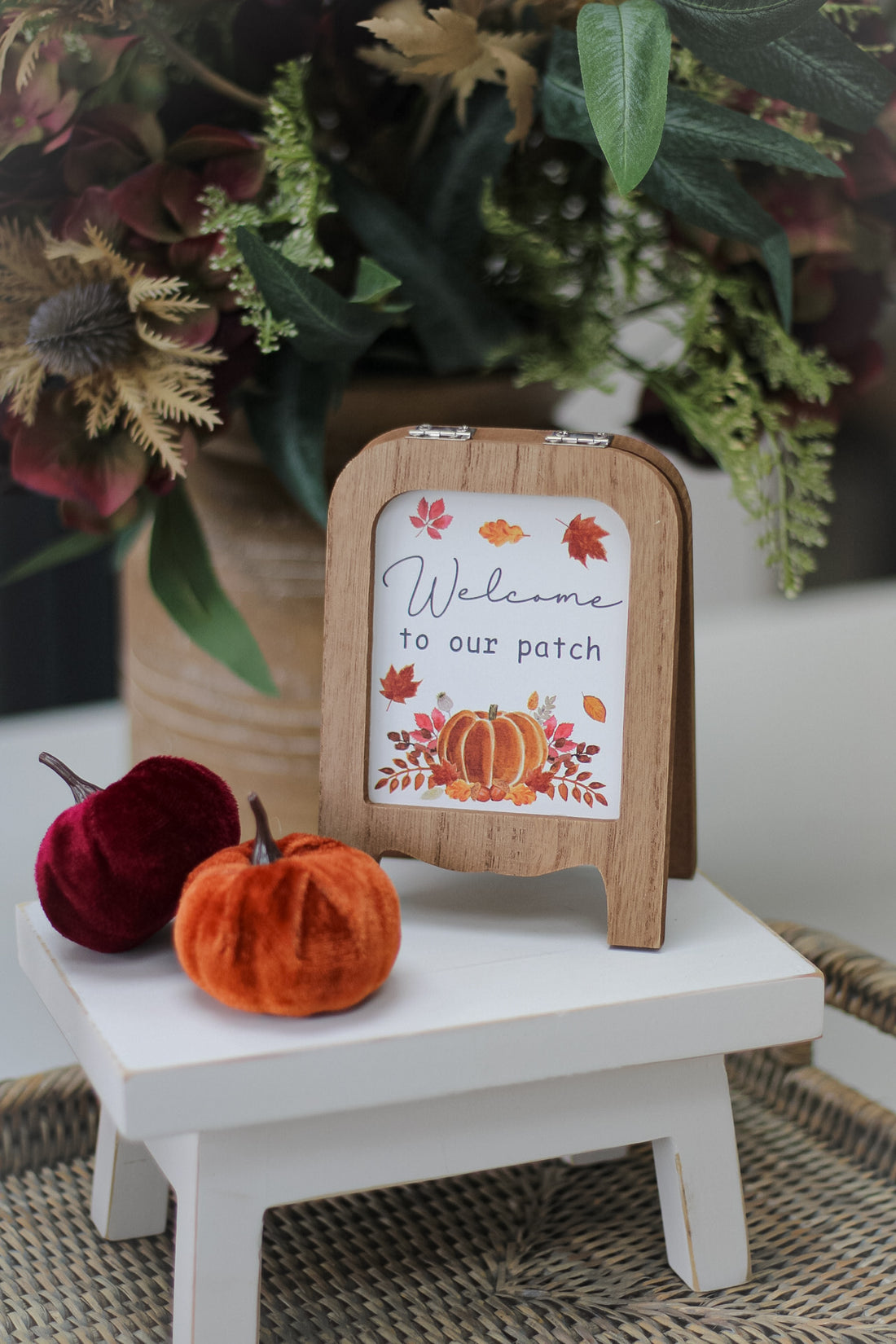 Welcome to our Patch Pumpkin Easel Plaque