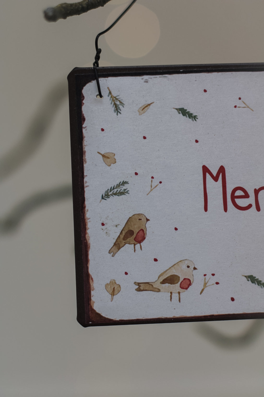 Merry Christmas Robin Metal Plaque