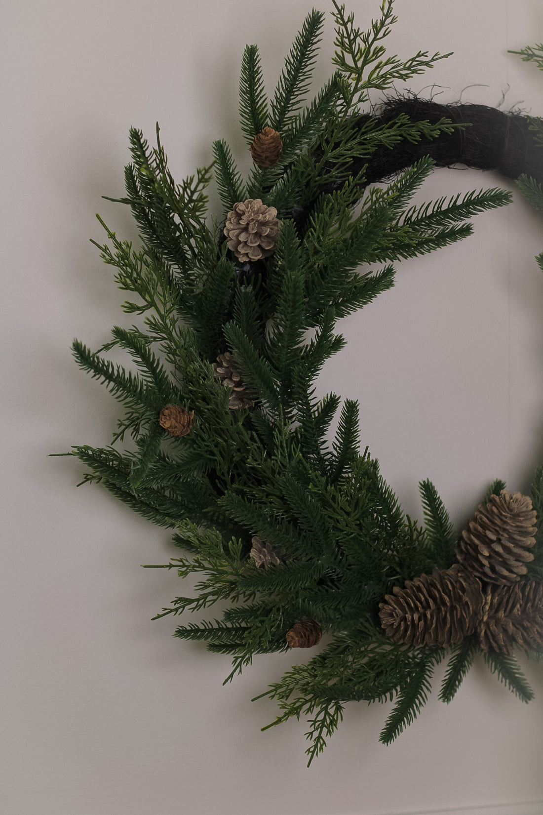 Faux Pinecone and Woodland Cedar Festive Wreath