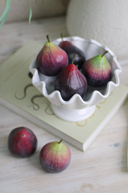 White Ruffled Ceramic Bowl