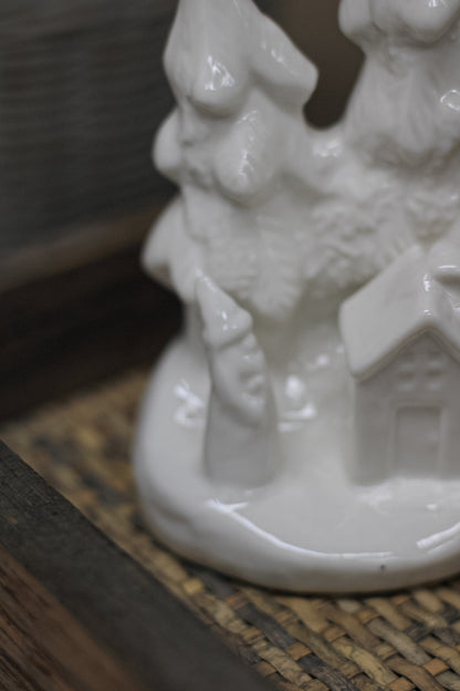 White Stoneware Santa&