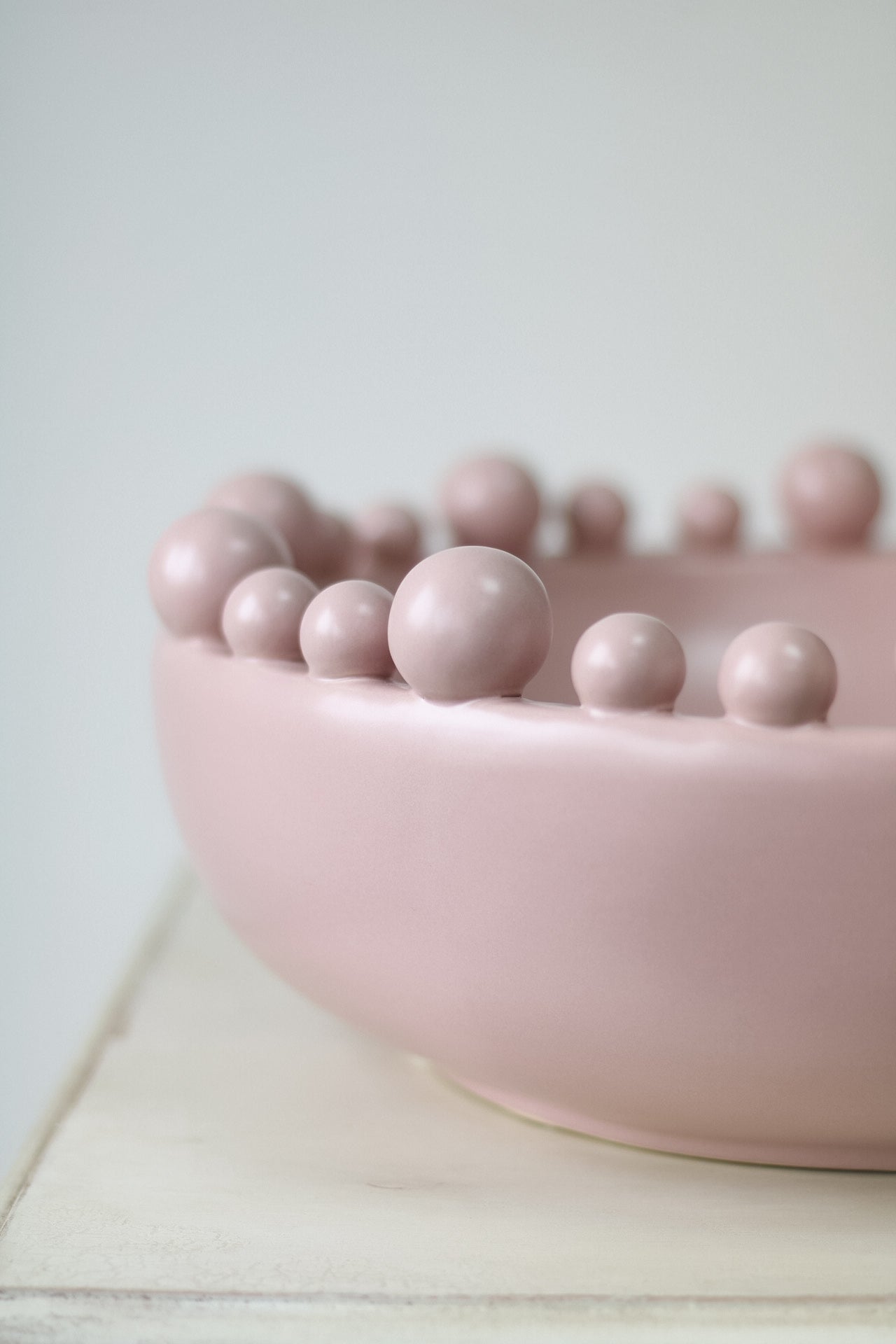 Matt Blush Bobble Edged Bowl