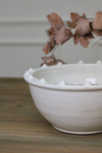 Off-White Distressed Ceramic Bowl