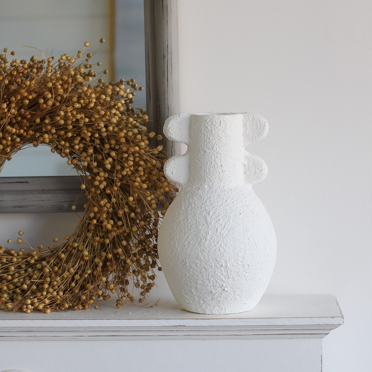 Natural Dried Flax Wreath