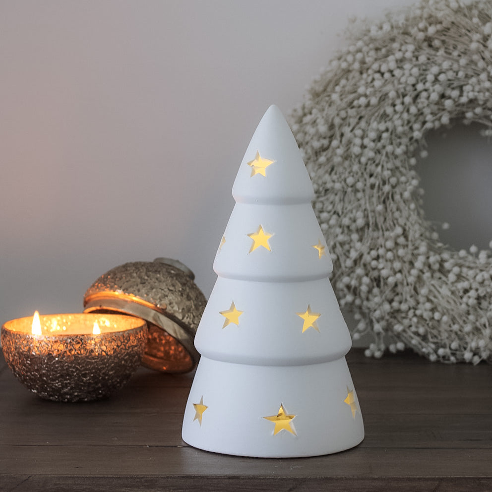 Star White Ceramic Christmas Tree Ivy Grey Interiors