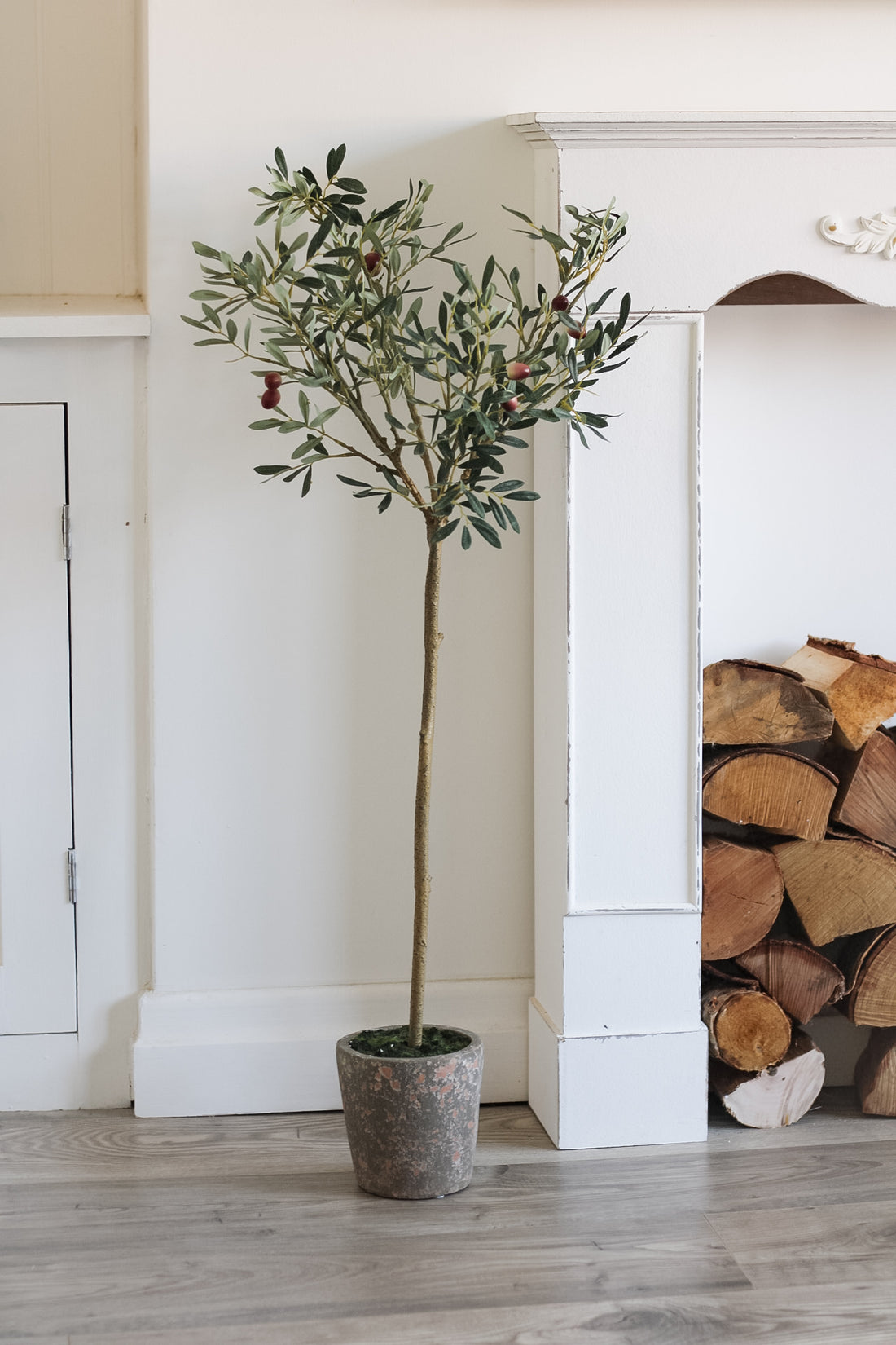 Faux Natural Olive Tree in Aged Pot