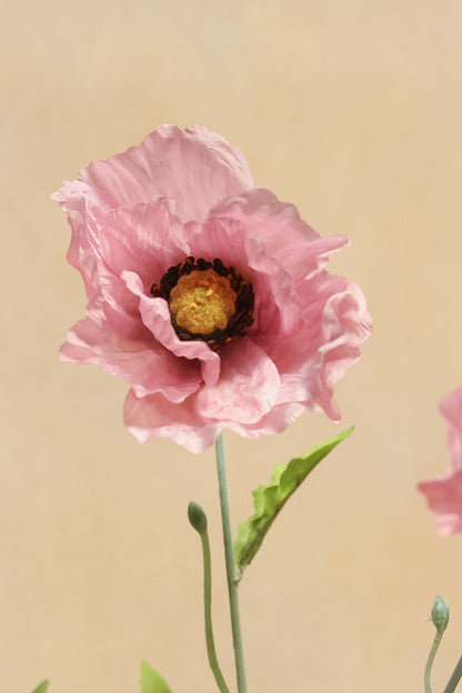 Faux Pink Country Poppy Spray - realistic artificial flowers