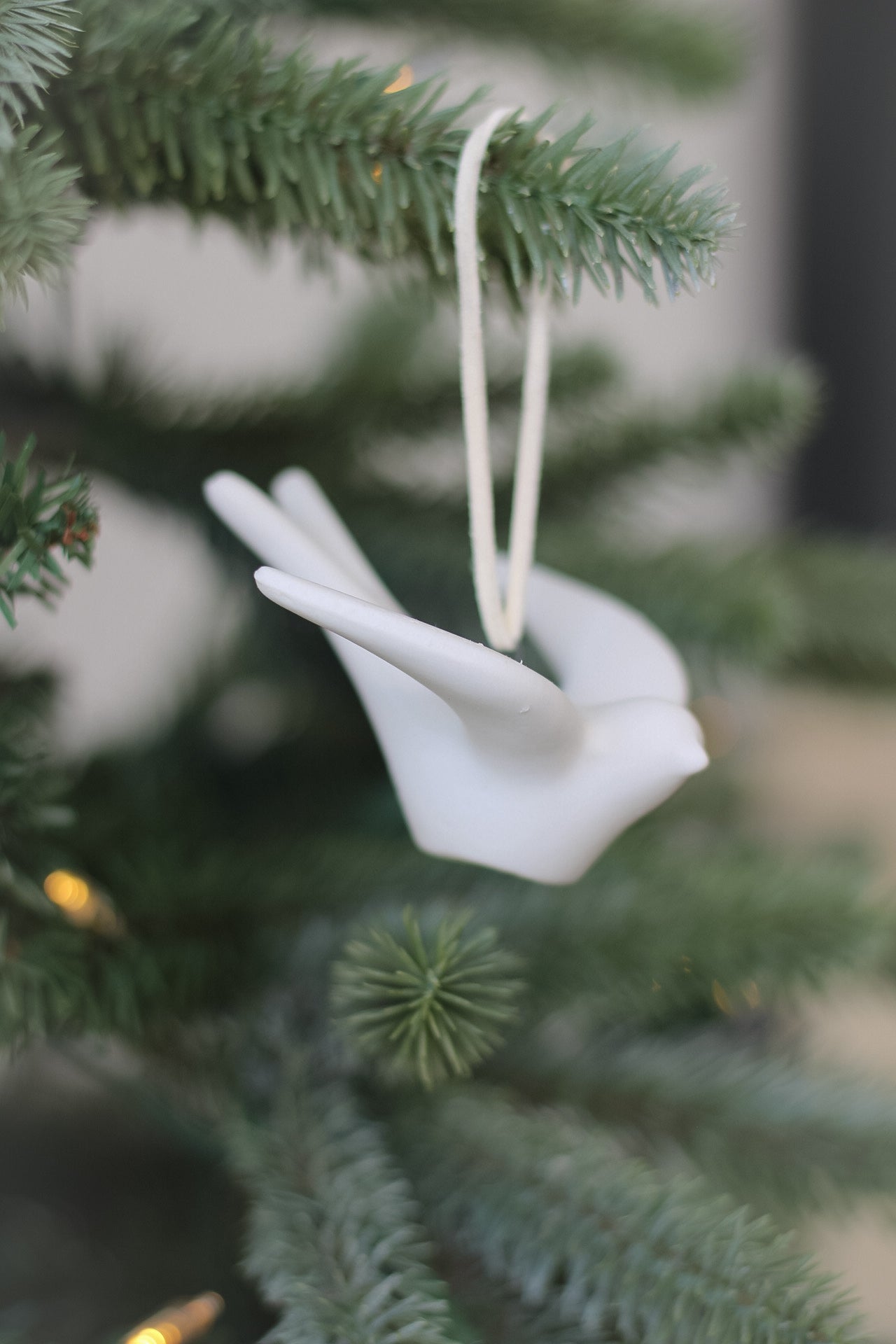 White Porcelain Swallow Tree Hanger Bauble