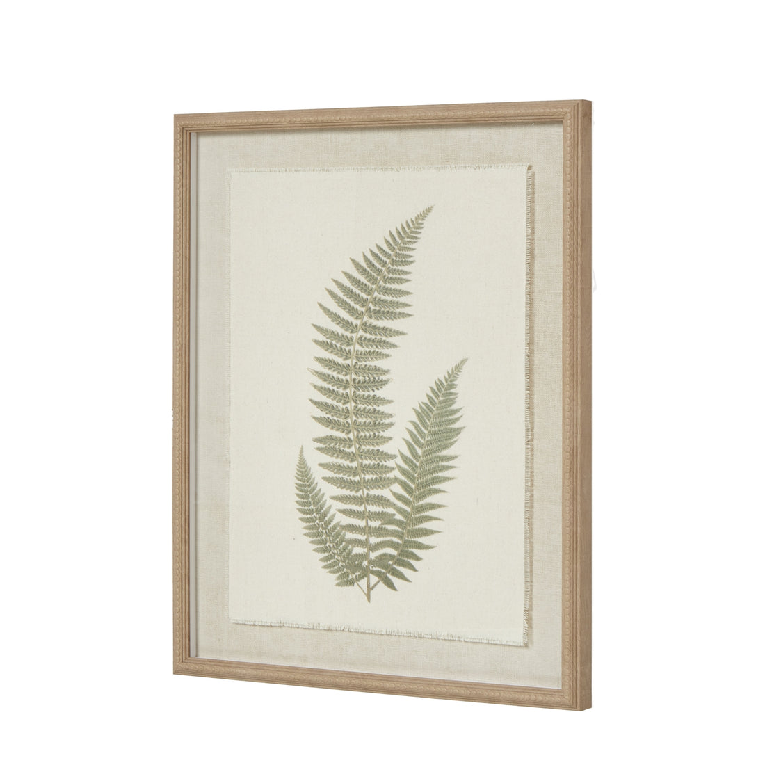 Fern Wall Art in Natural Beaded Frame