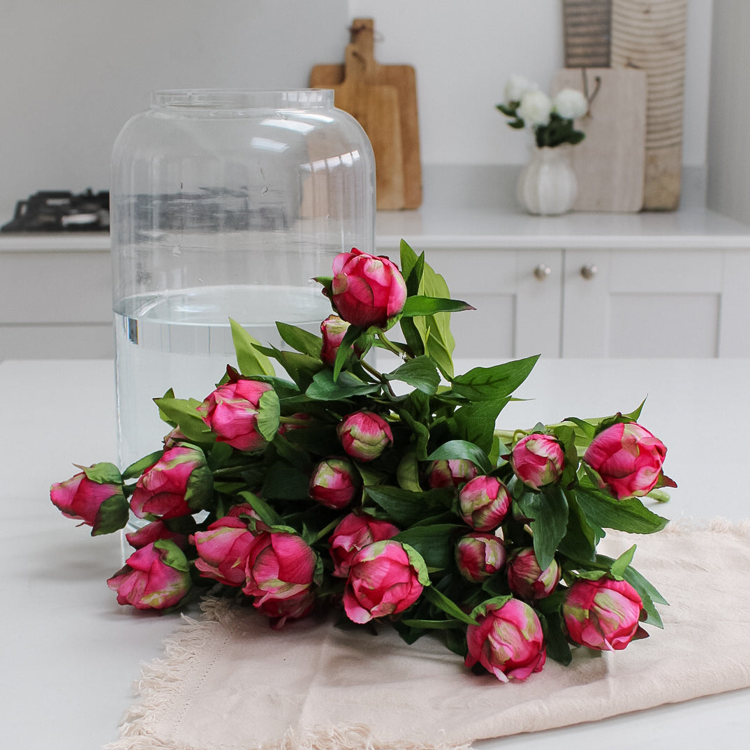 bundle of faux peony stems