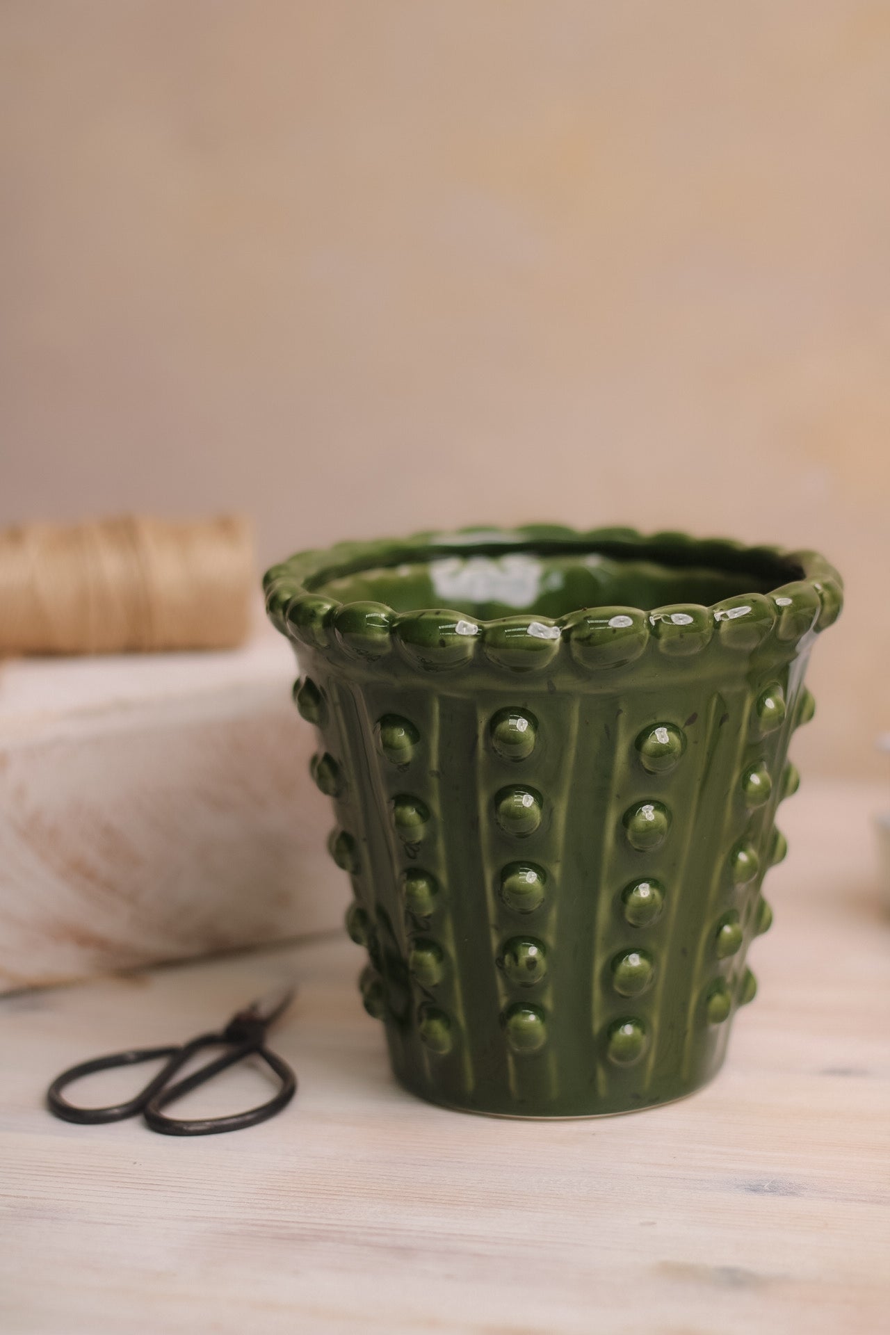 Green bobble planter