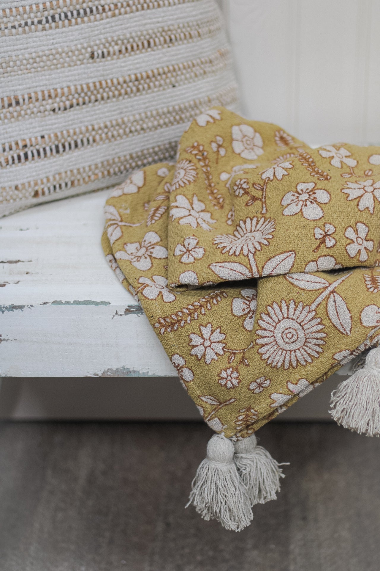 Daisy Throw Blanket - Autumn Yellow Daisy by katebillingsley - Ditsy Autumn Fall newest Yellow Floral Mustard Throw Blanket with Spoonflower Fabric