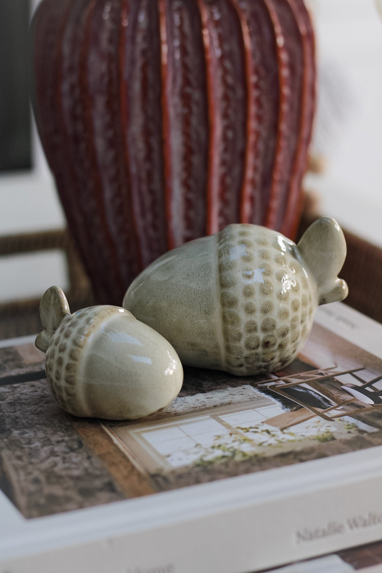 Glazed Ceramic Acorns | Set of 2