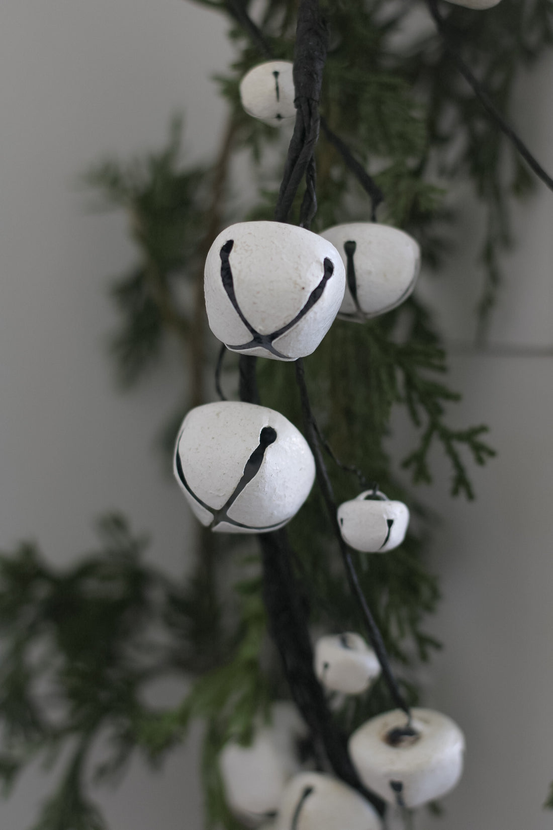 Rustic White Metal Bells Garland