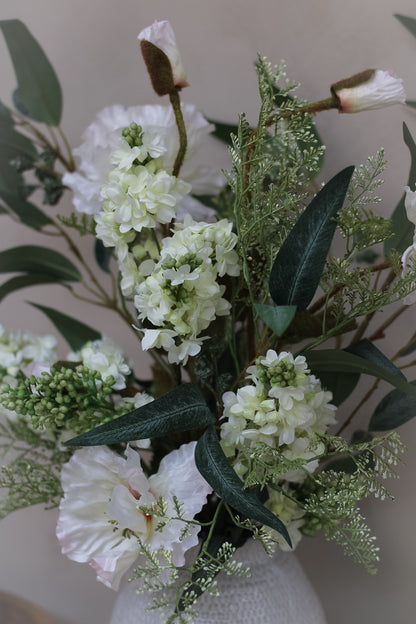 Luxury Faux White Poppy &amp; Lilac Arrangement