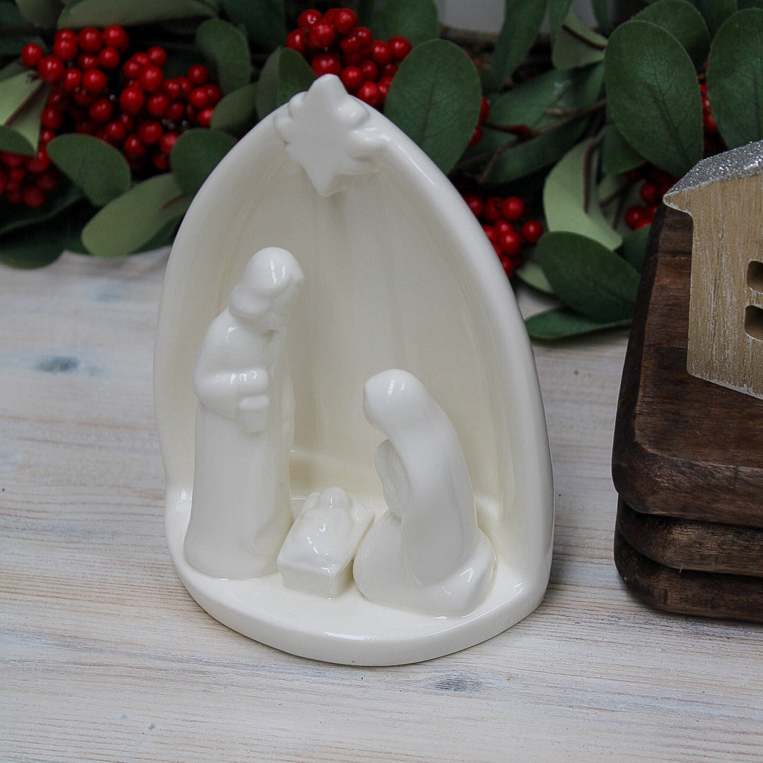 Classic White Ceramic Nativity