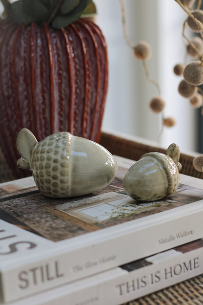 Glazed Ceramic Acorns | Set of 2