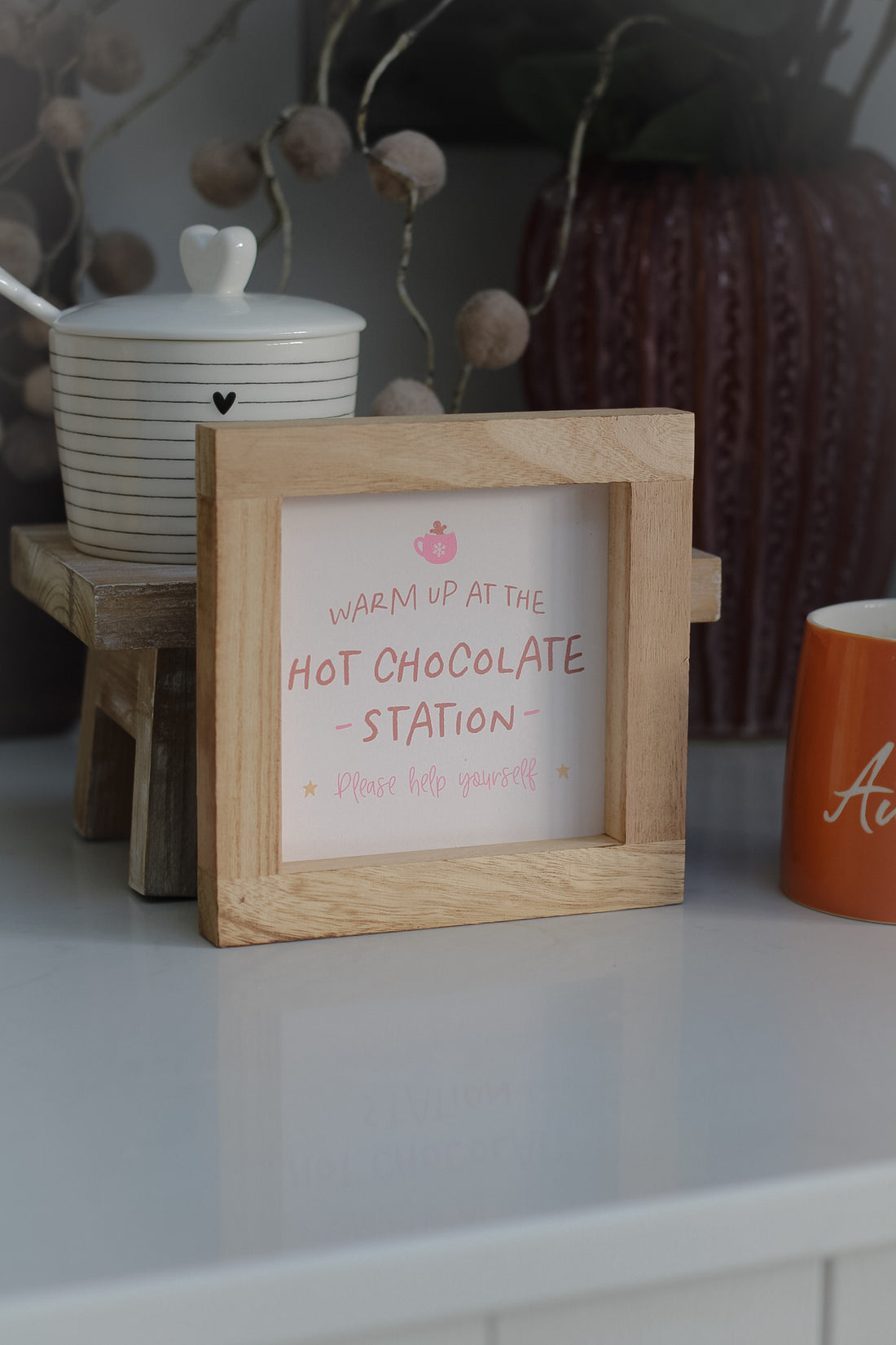 Hot Chocolate Station Wooden Plaque