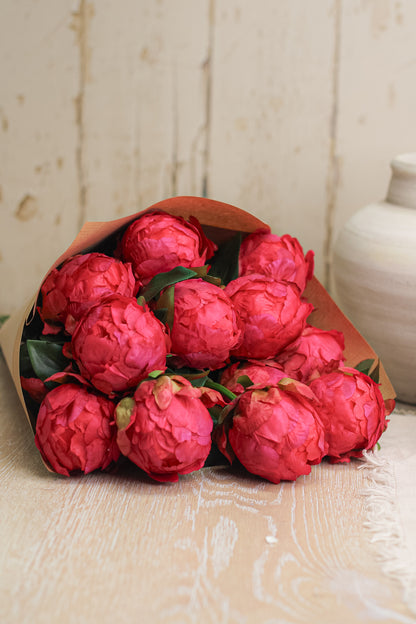 bouquet of faux peonies