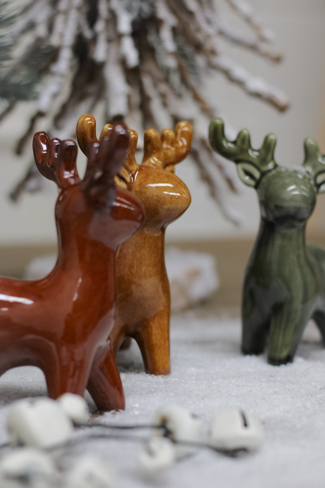 Ceramic Festive Reindeers | Set of 3