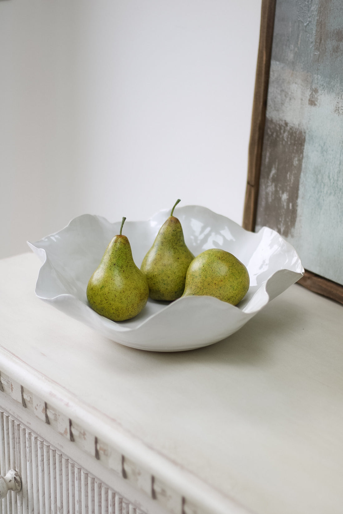 White Wave Ceramic Decorative Bowl 001