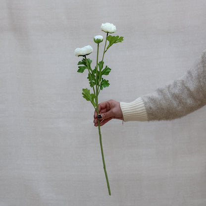 Faux Cream Ranunculus Spray