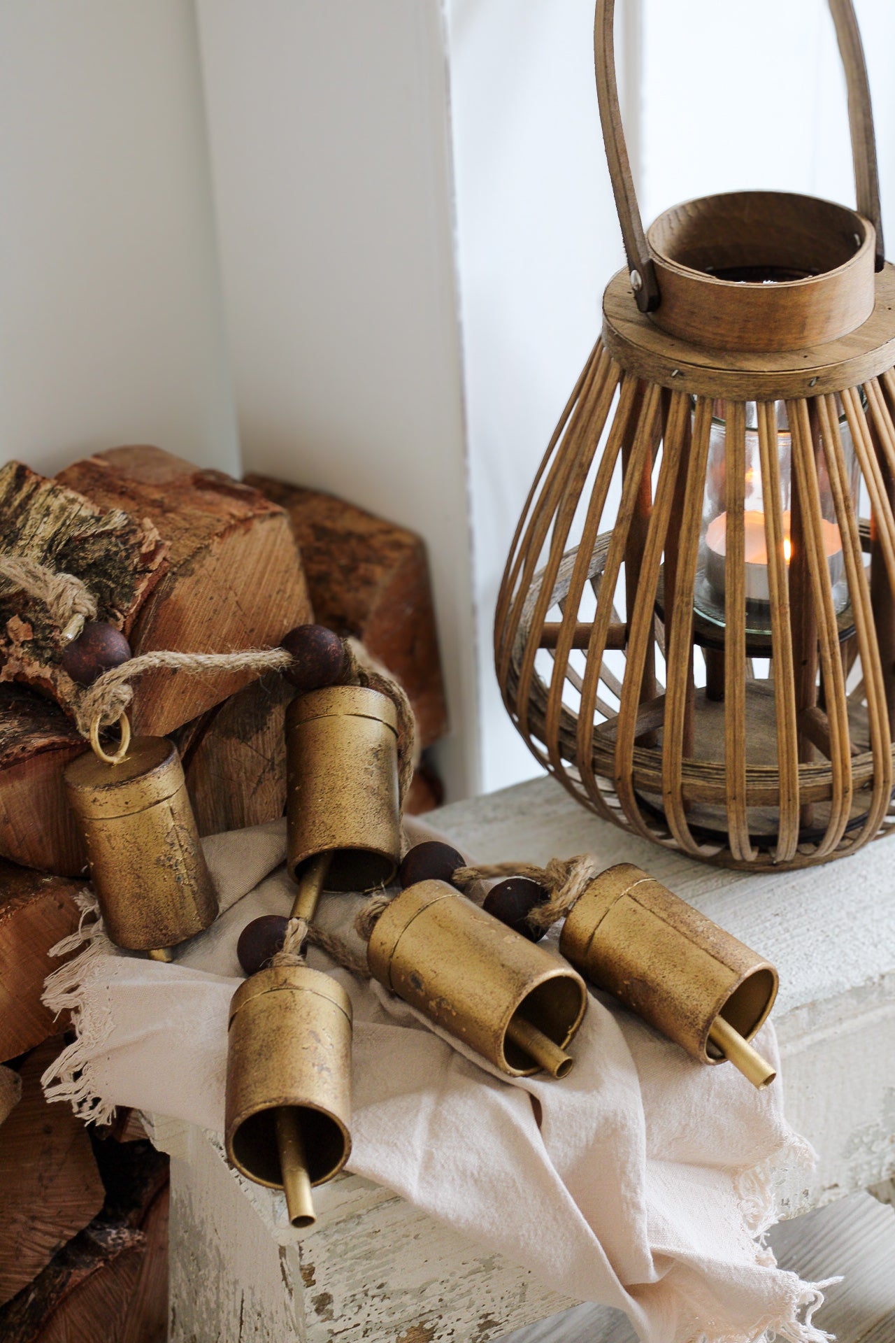 Matt Gold Rustic Cow Bell Garland