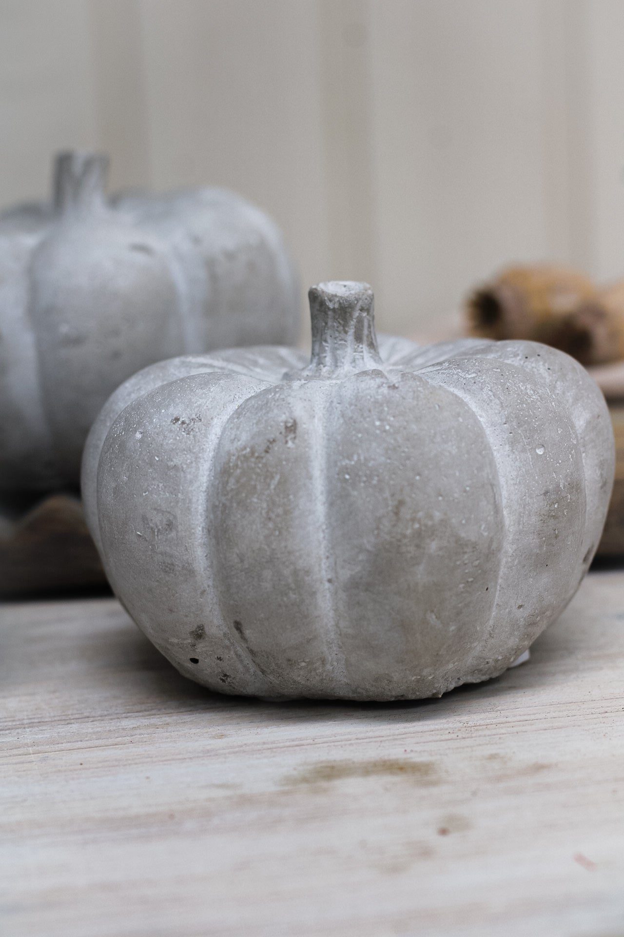 Grey Cement Pumpkin