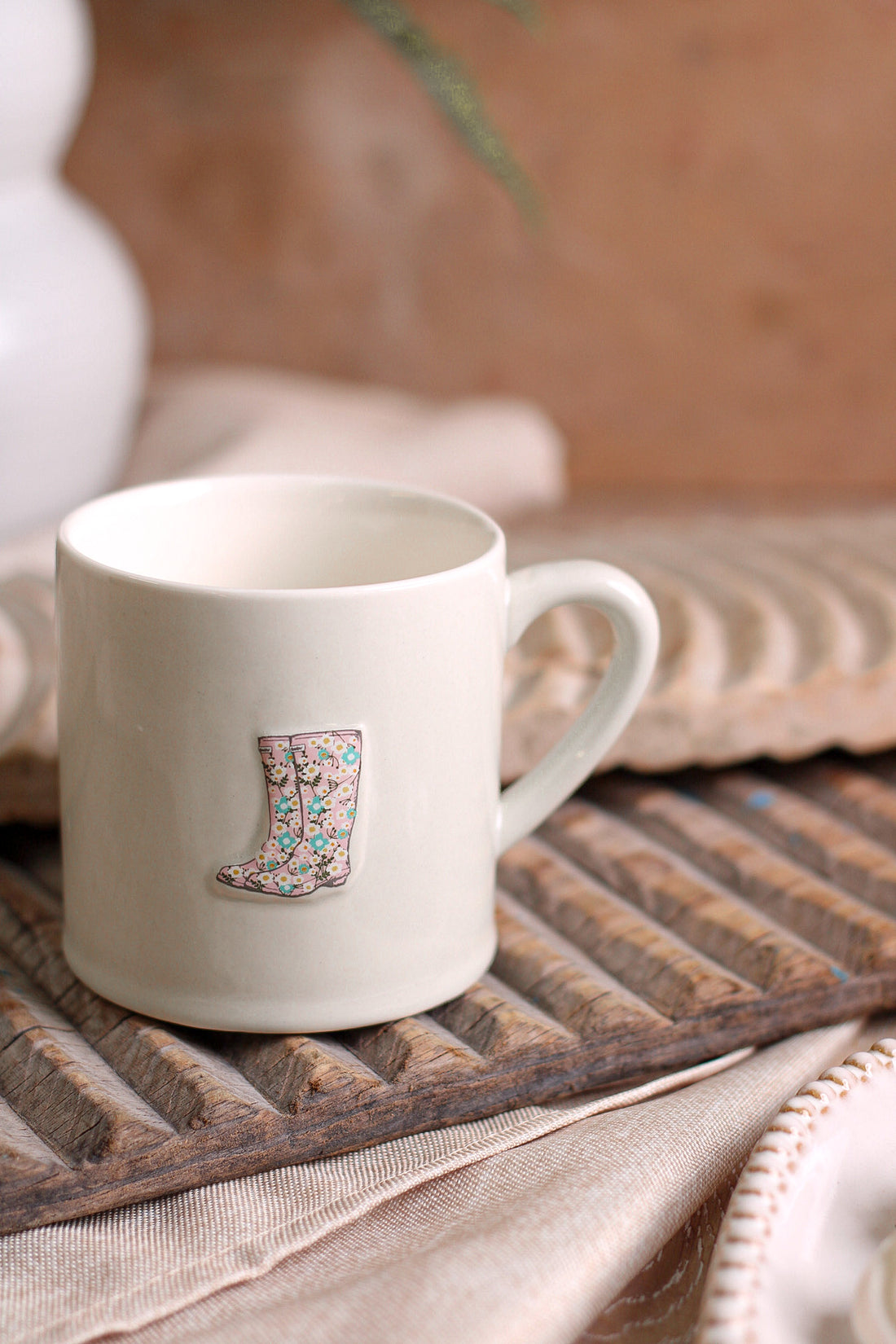 Floral Wellies Stoneware Mug