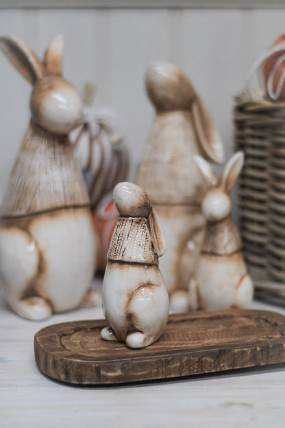 Beige Porcelain Bunny with Sweater
