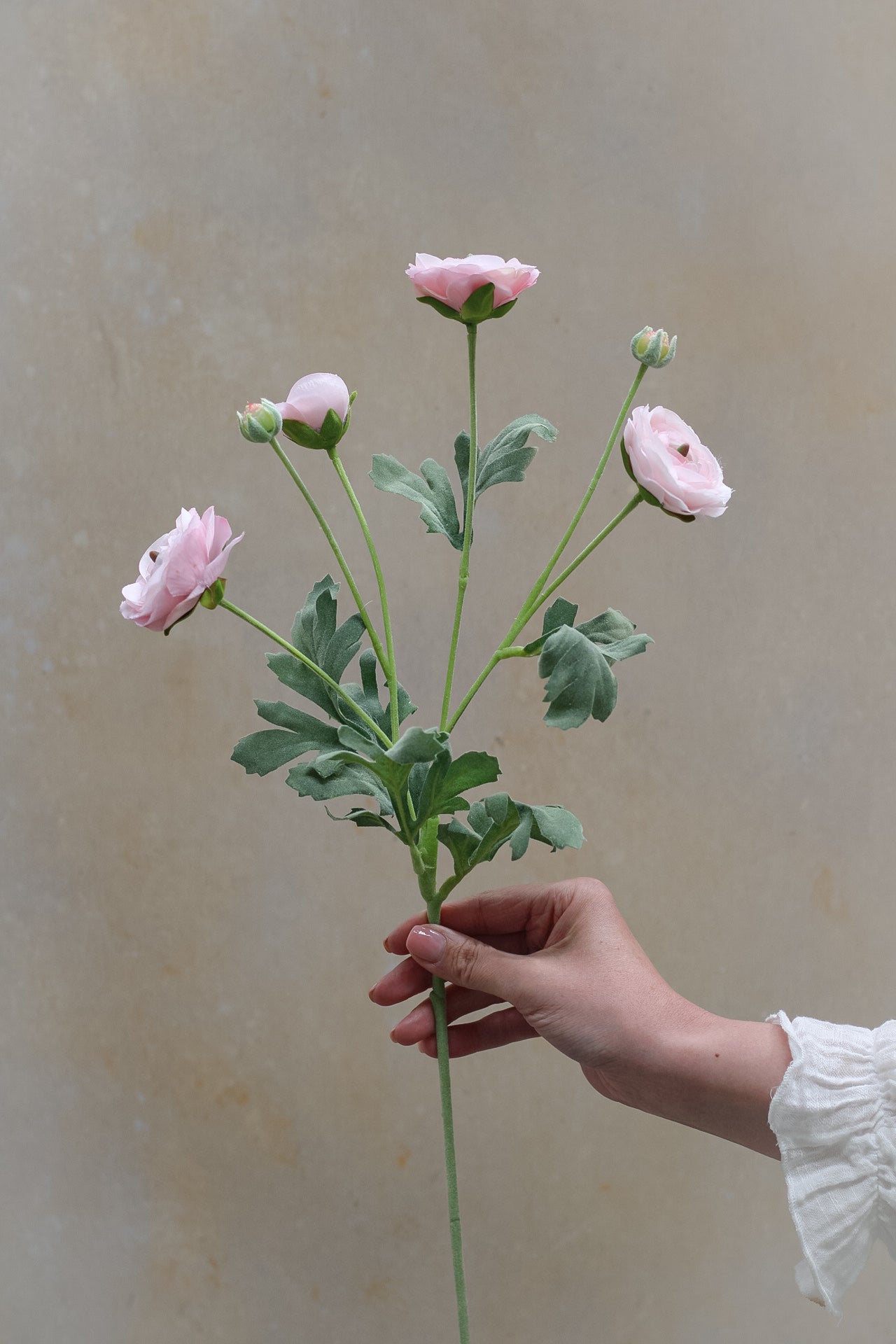 Faux Pale Pink Ranunculus Spray