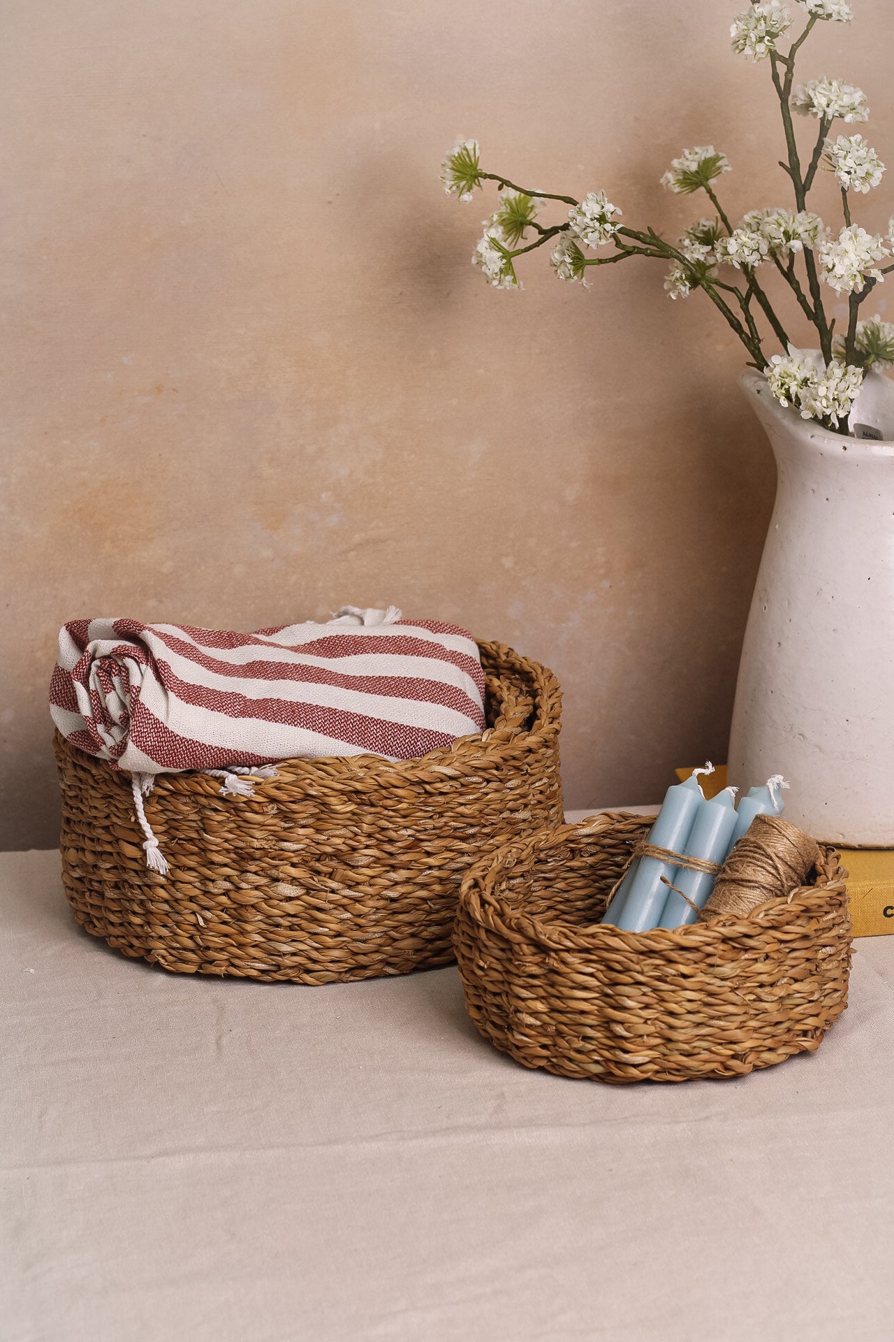 Small Round Braided Seagrass Baskets