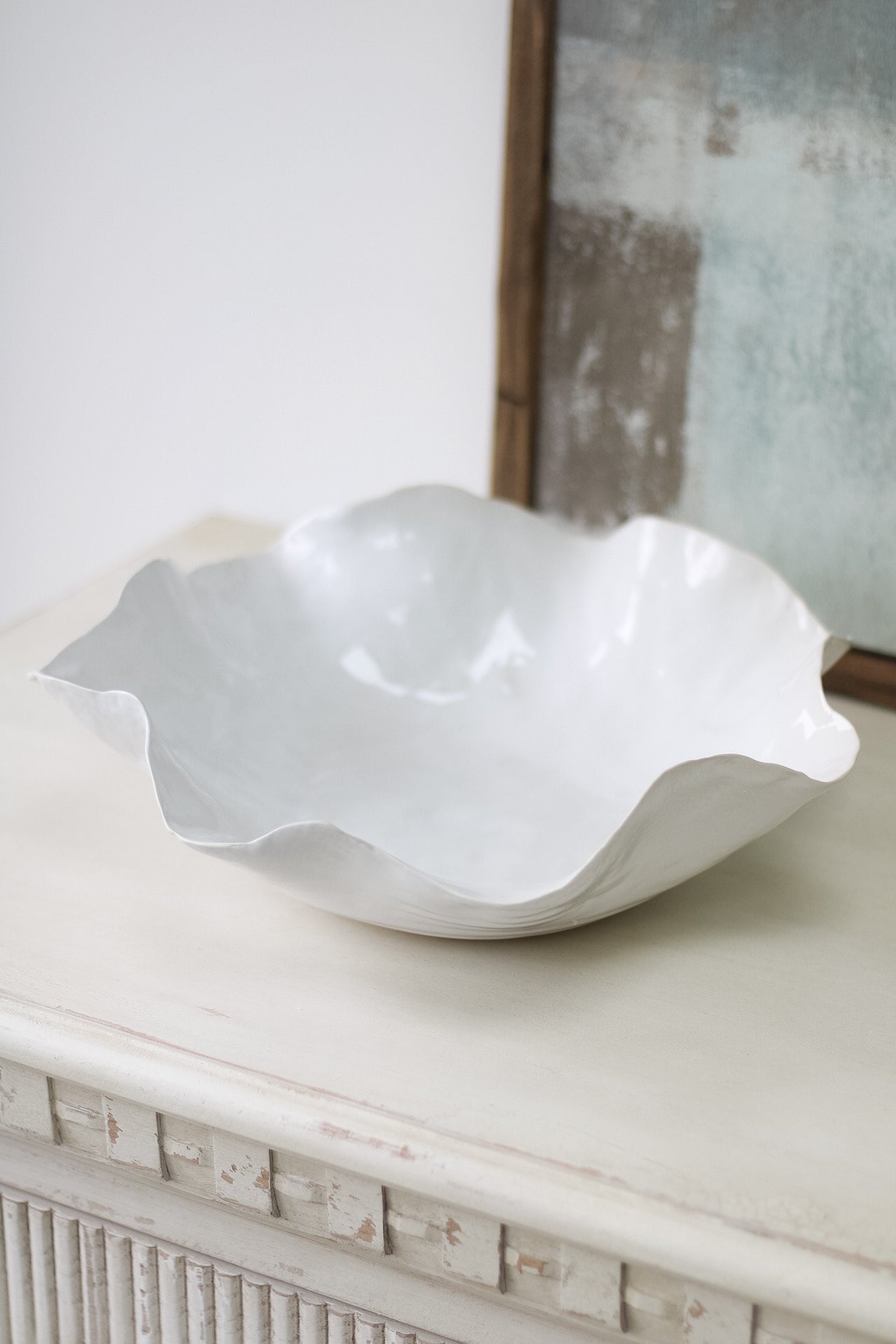 White Wave Ceramic Decorative Bowl 002