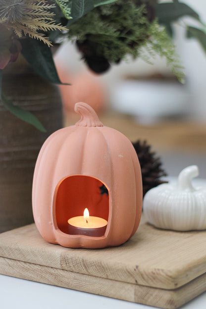 Terracotta Pumpkin Lantern with Stars