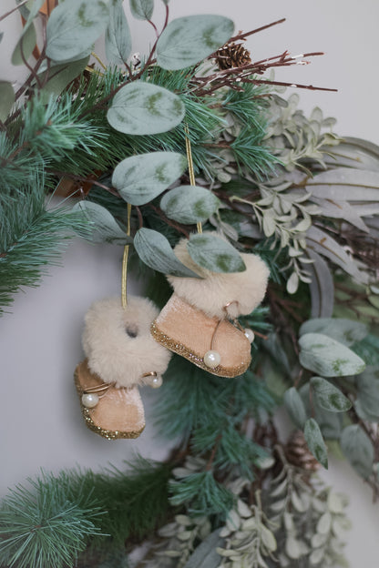 Soft Pink and Glitter Booties Tree Hanger