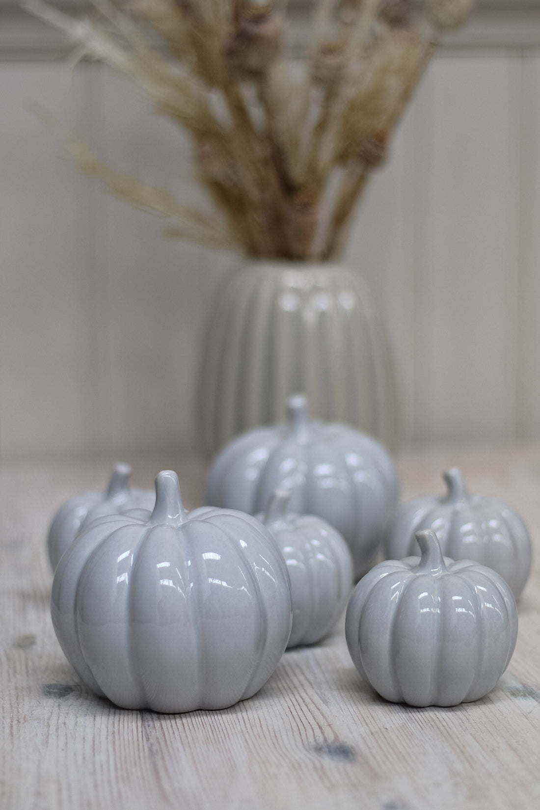 Grey Ceramic Pumpkin