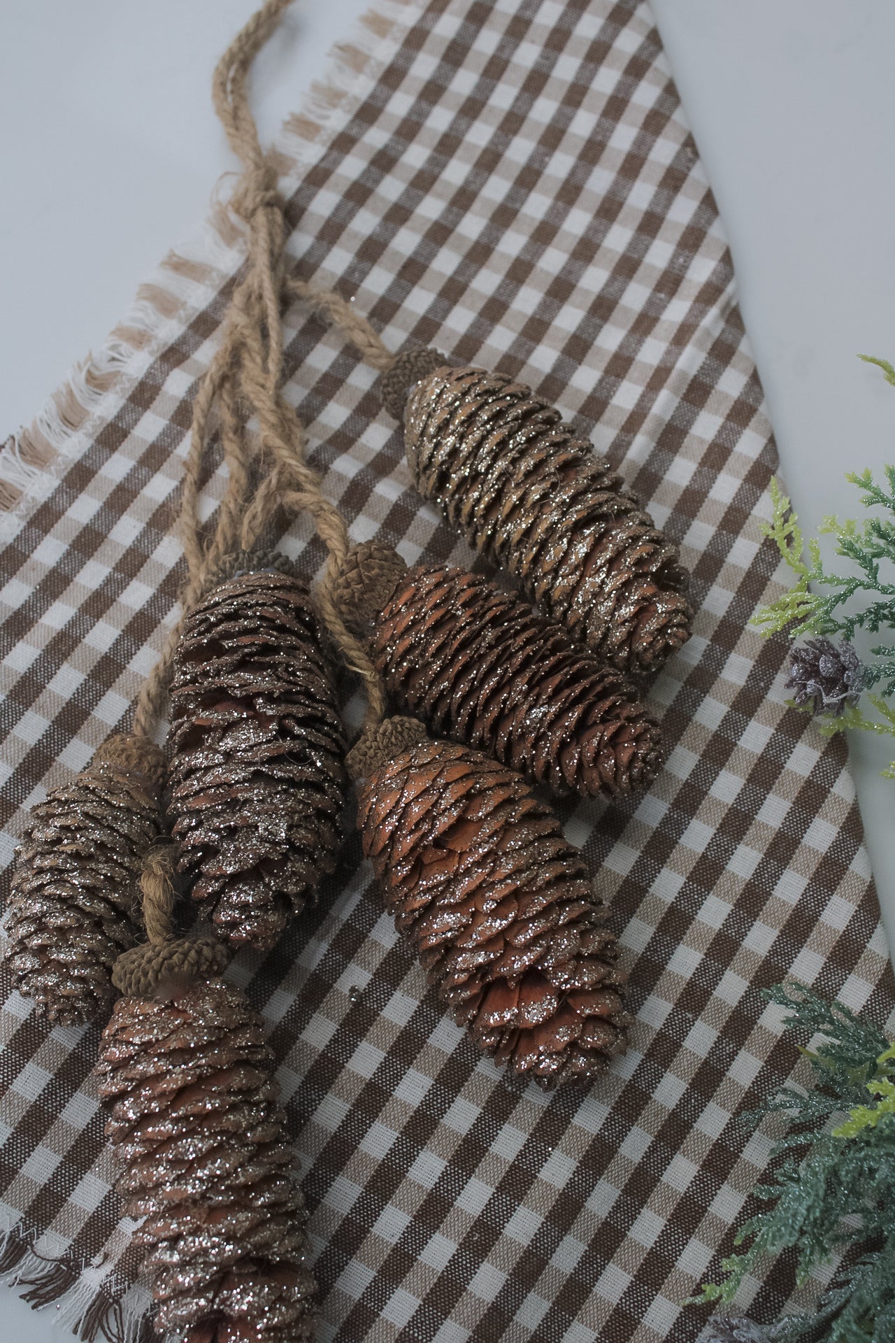 Rustic Gold Hanging Fir Cones