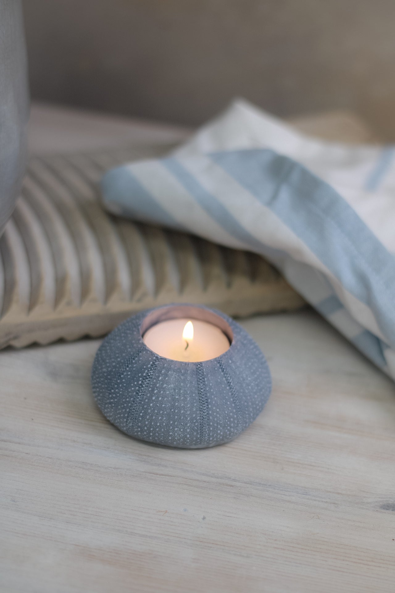 Blue Sea Urchin Candleholder