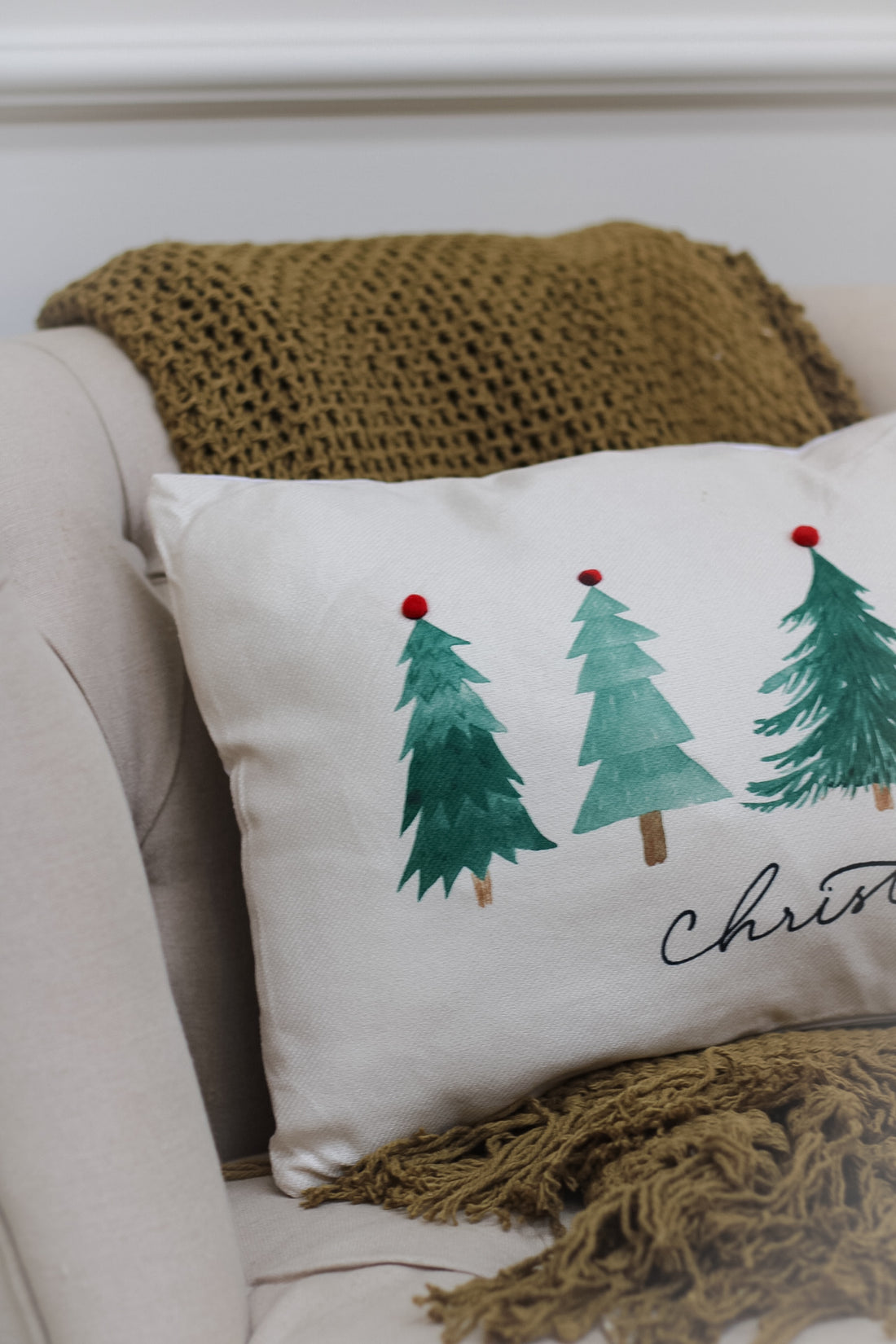 Christmas Trees Festive Cushion Cover