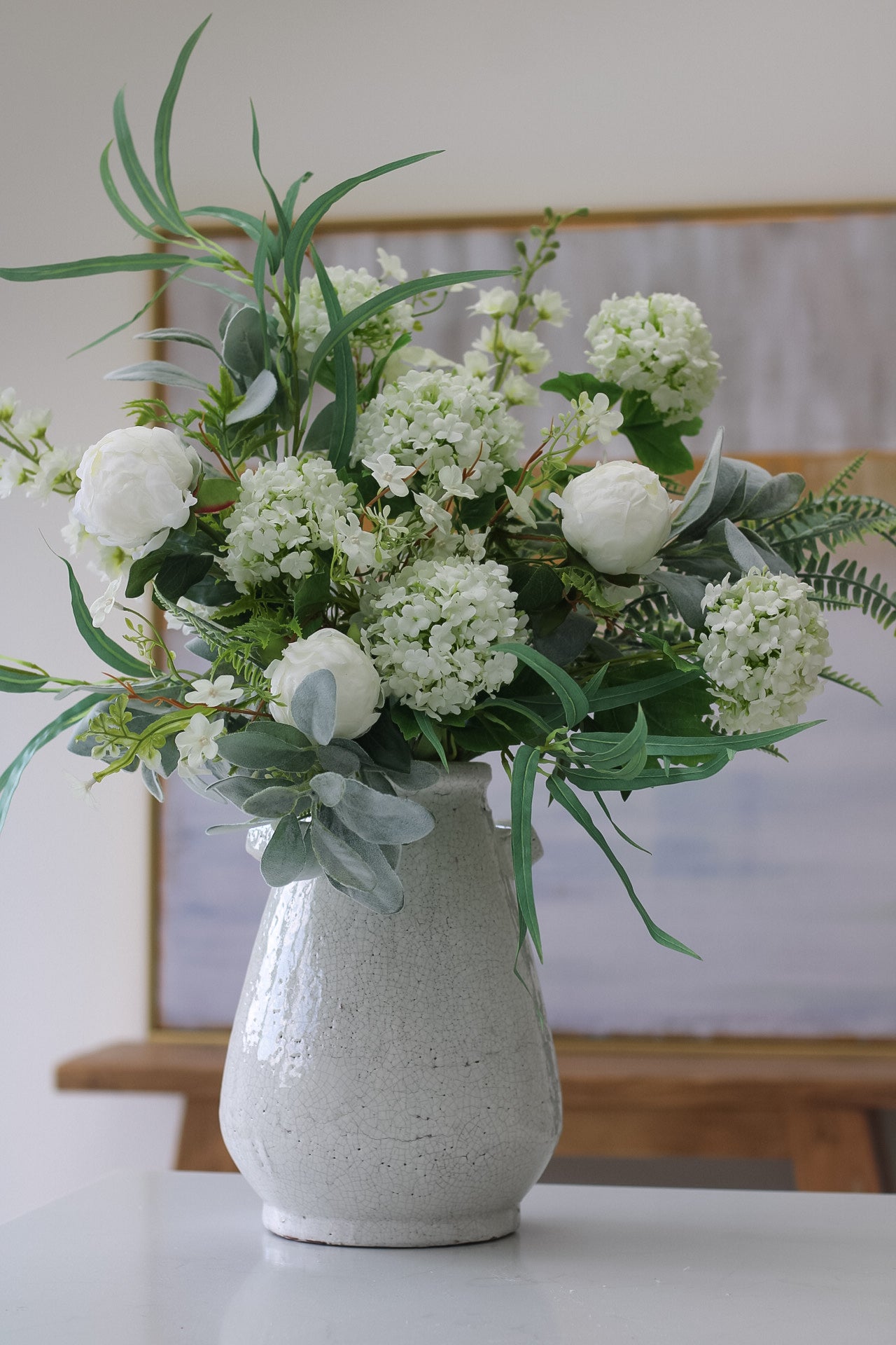 The Summer Faux Peony &amp; Viburnum Arrangement