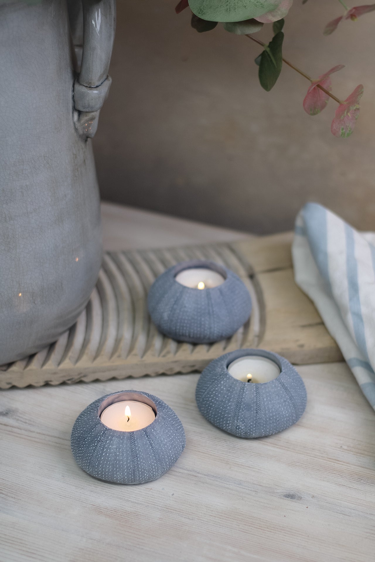 Blue Sea Urchin Candleholder