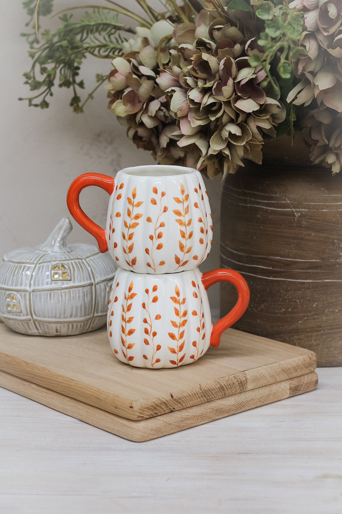 Autumn Leaves Pumpkin Mug