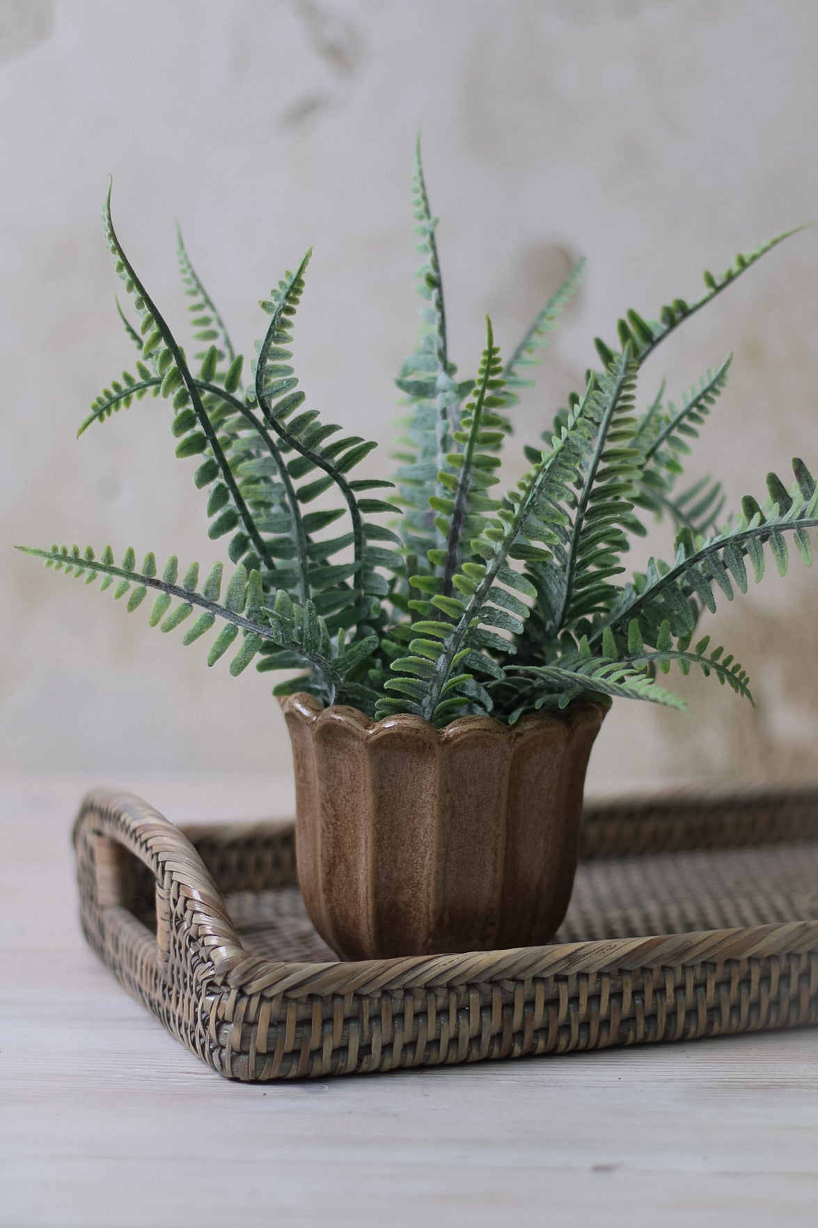 Earth Brown Tulip Stoneware Pot