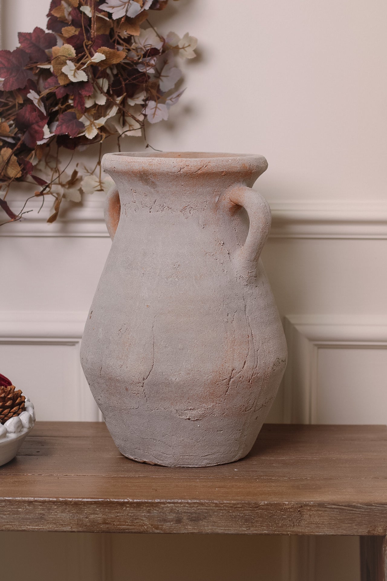 Distressed Terracotta Vase with Handles