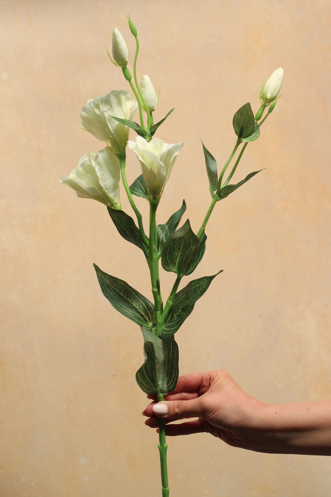 Faux Ivory Lisianthus Spray - realistic artificial flowers `