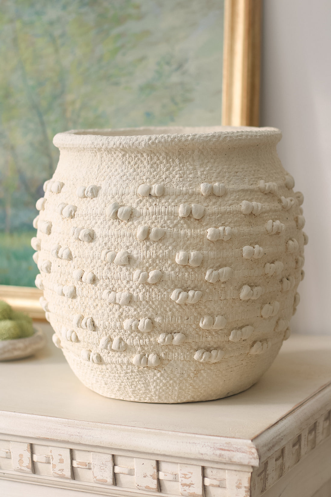 Rustic Cream Bobble Vase