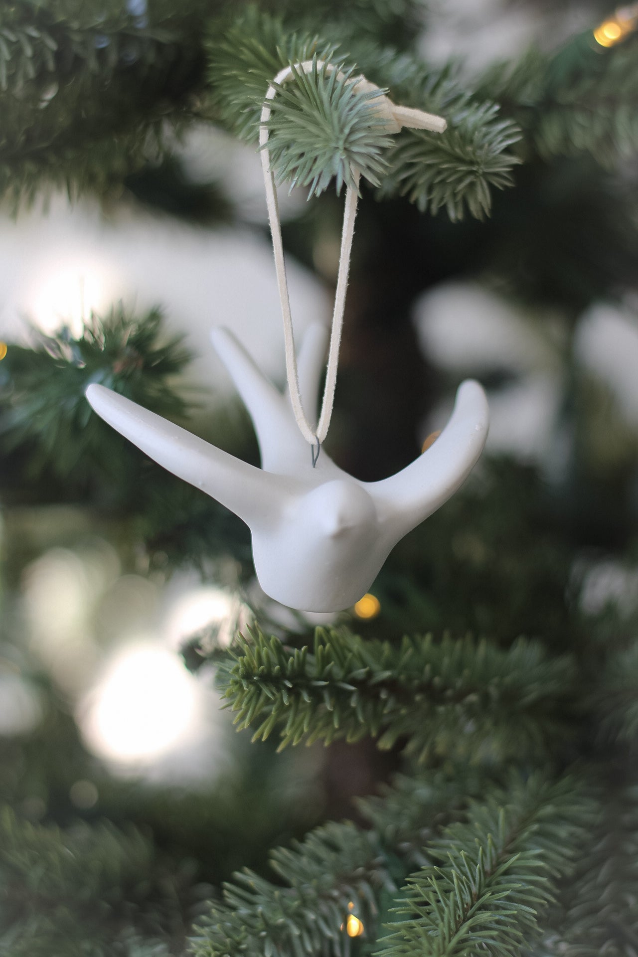 White Porcelain Swallow Tree Hanger Bauble